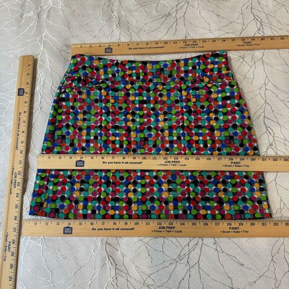 Attyre Skort Black Pink Red Colorful Dot Pattern Pockets Tennis Golf SZ 12 - Picture 4 of 6